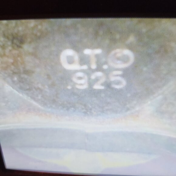 Vintage Q.T. 925 Sterling Silver Native American Heart-Shaped Turquoise Ring Siz - Picture 4 of 5